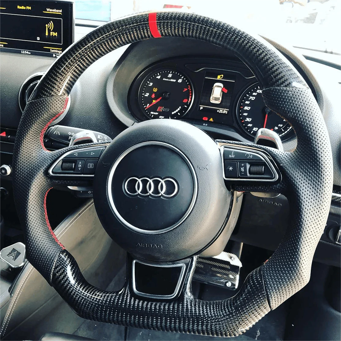 Wildsoulhub Audi A3 A4 A5 A6 A7 A8 S3 S4 S5 S6 S7 S8 RS3 RS4 RS5 RS6 SQ5 Carbon Fiber Steering wheel