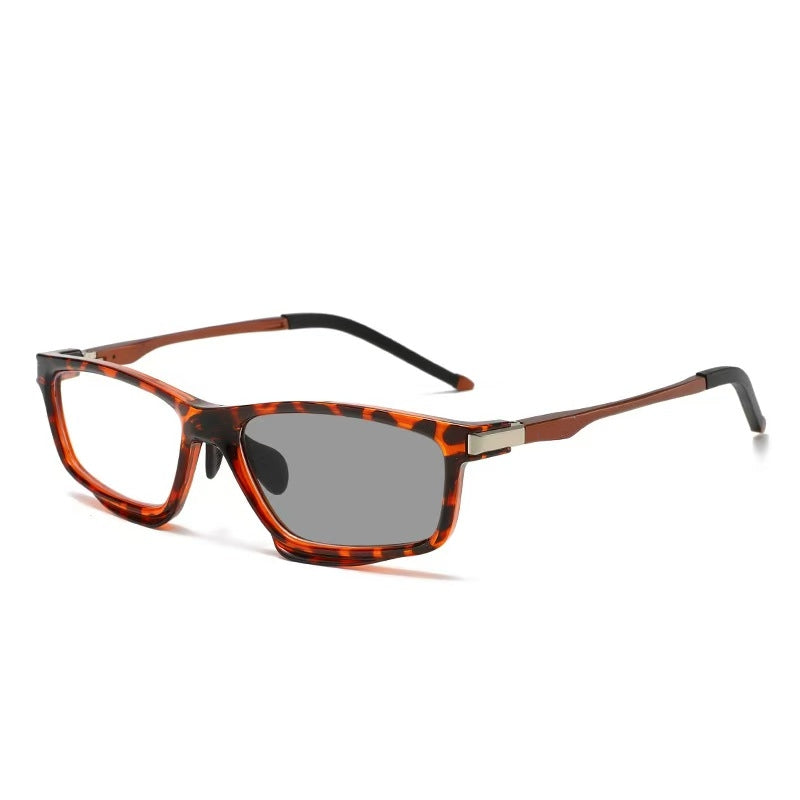 SPORTS OUTDOOR ALUMINUM MAGNESIUM ULTRA-LIGHT COLOR-CHANGING MULTI-FOCAL READING GLASSES