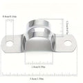 50pcs Heavy-Duty Stainless Steel Pipe Clamps - Rigid 1/2" Two-Hole U Bracket