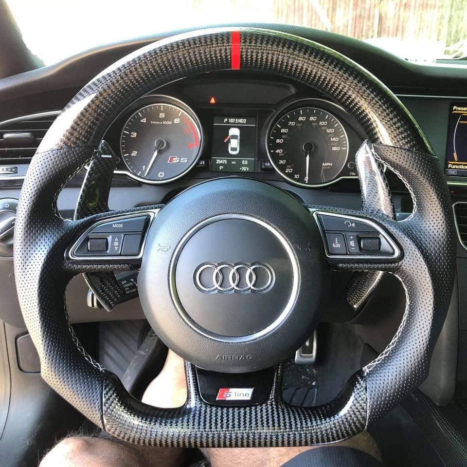 Wildsoulhub Audi A3 A4 A5 A6 A7 A8 S3 S4 S5 S6 S7 S8 RS3 RS4 RS5 RS6 SQ5 Carbon Fiber Steering wheel