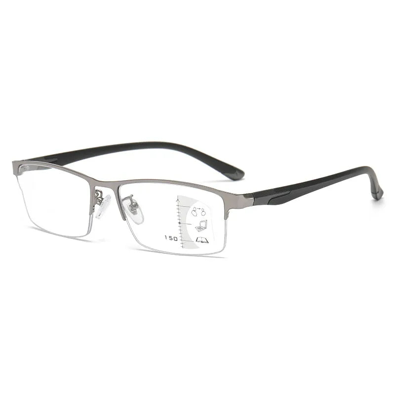 METAL ULTRA-LIGHT HALF-FRAME PHOTOCHROMIC MULTIFOCAL GLASSES