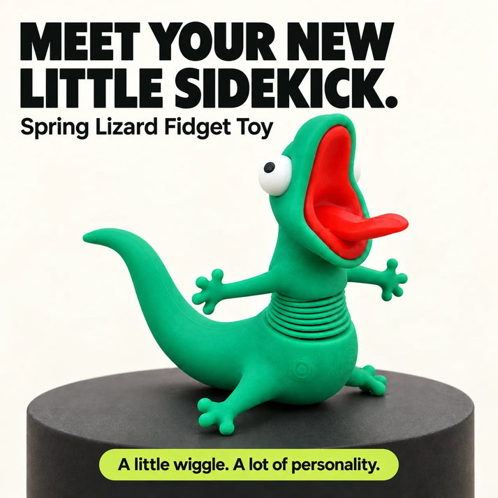 🏍️ Wobbling Spring Lizard Motorcycle Ornament – Funny Road-Vibration Rider Buddy