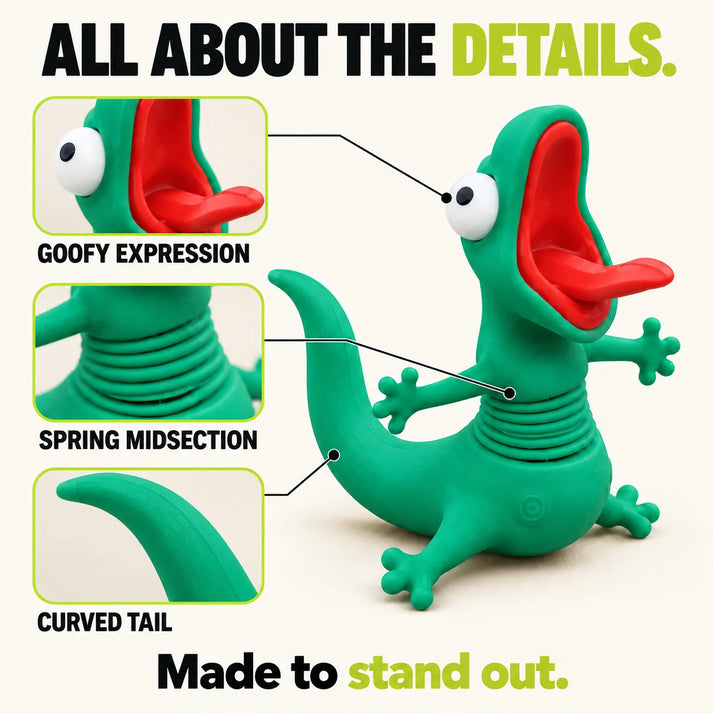 🏍️ Wobbling Spring Lizard Motorcycle Ornament – Funny Road-Vibration Rider Buddy