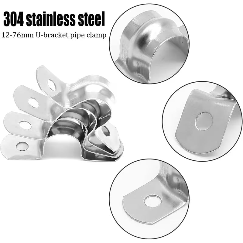 8-Pack Heavy Duty 304 Stainless Steel Conduit Clamp